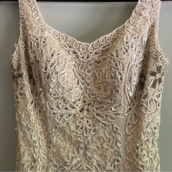 Sue Wong Nocturne Cream Beaded Mini Dress - Perfect Courthouse Wedding Dress - Picture 2 of 8